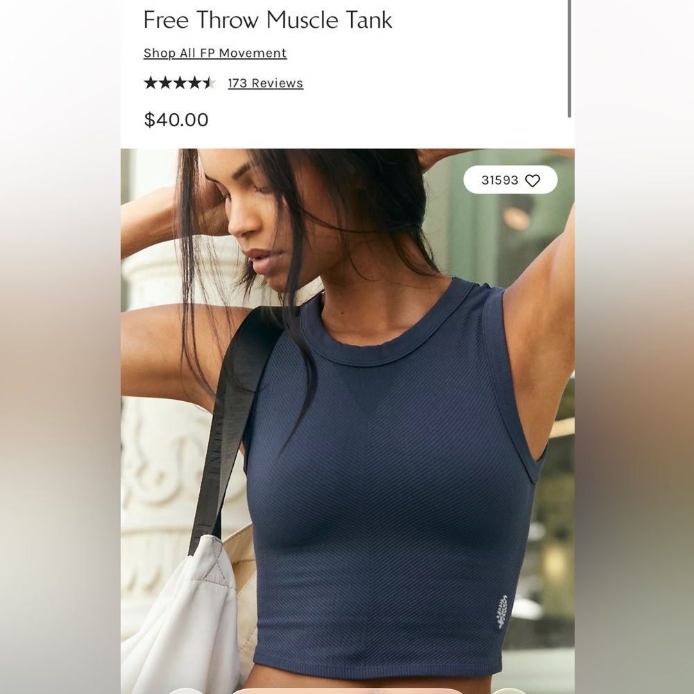 Free People Movement Free Throw Muscle Tank Navy